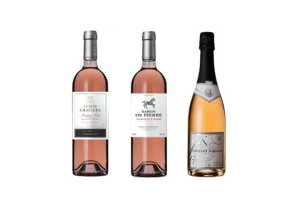 Pour ouvrir le repas, la maison Bouey propose un Rose Gravière ou un rosé de Bordeaux. L’apéritif est aussi l’occasion de savourer le crémant d’Alsace à fines bulles rosées de la Cave du Roi Dagobert.