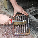 Etape 5 : La grille métallique du barbecue sera en premier lieu brossée énergiquement à la brosse métallique dans le but d’enlever la rouille au maximum.