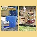 Ravivez l’éclat du bois de votre terrasse en utilisant le dégriseur et le saturateur V33.