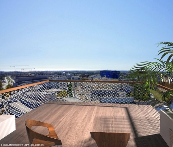 Dans les logements, les proportions des balcons soulignent la volonté de s'étendre vers l’extérieur, comme les feuilles qui se déploient en éventail pour capturer la lumière bienfaisante du soleil.