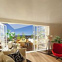 L’espace permet de vivre dedans et dehors, entre salon et balcon. Les espaces extérieurs, très généreux, sont voués à devenir des lieux de vie à part entière.