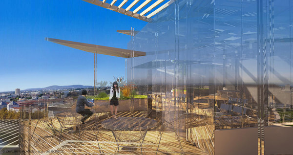 Le bâtiment ouvrira ses extrémités : rez-de-chaussée et sommet, respectivement investis par un restaurant-galerie d’art et par un bar ouvrant sur un jardin panoramique, sont accessibles à l’ensemble des citoyens et des visiteurs de la métropole.