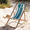 Confortable, la chilienne avec appui-tête Santorin. Linvosges.