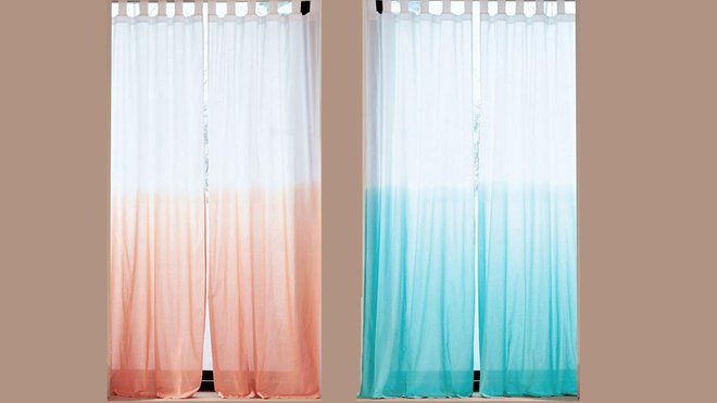 Légers et aériens, les voilages Tie & Dye. Becquet. www.becquet.fr