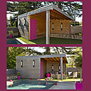 Avant-après : en plus de protéger le mur, un imprégnant coloré ajoute une touche de raffinement au bois nu.