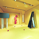 Revolving Cabinet,  l’étagère rouge aux 20 tiroirs pivotants, créée par Shiro Kuramata pour Cappellini, fait partie des pièces mythiques des années 1970, véritable sculpture domestique évolutive. La commode sur roulette Pyramide reprend le même principe, avec 17 tiroirs de dimensions différentes.