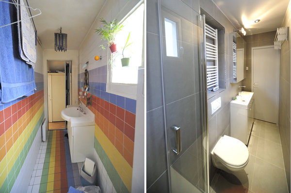 Avant/après. Des toilettes, intégrées en toute discrétion, qui se font oublier.