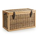 Esprit rétro pour ce coffret en rotin et bois de teck. Coffret Gupan. Kave Home.