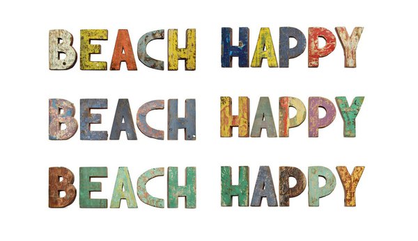 De jolies lettres en bois recyclé pour donner un aspect loft à votre intérieur. Chaque pièce est unique. Le mot beach : 55 €. Lettres & Mots. One World Interiors. Love Creative People.