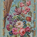 Fragment floral d'un carton restauré.