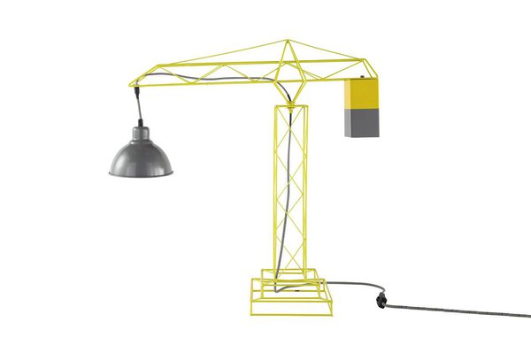 Chez Maisons du Monde, on a craqué pour cette lampe grue fun et pop. Outre une structure en métal très réaliste, c’est le coloris jaune vif et la belle hauteur (plus de 60cm) qui nous séduit particulièrement et crée l’illusion.