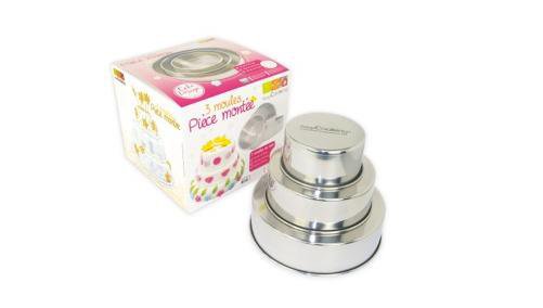Indispensable pour les gâteaux à étage, un set de trois moules en inox. 39,95 €. ScrapCooking®..