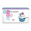 Tout pour réaliser de jolis et bons cupcakes : 4 moules en silicone, des poches en plastiques, 4 douilles pour faire des glaçages de formes différentes, un évidoir, un testeur pour vérifier la cuisson et un petit livre de recette. 19,95 €. Coffret Cupcakes. Alice Délice.
