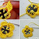 En 4 étapes la fleur au crochet se réalise rapidement.