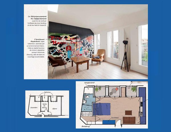 Un projet à l’identité forte et « arty » est mis en valeur car dans un espace, on peut jouer la carte de l’audace avec un élément visuellement très graphique, très coloré…