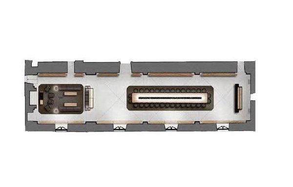 Plan de l’ancien réfectoire, transformé en salle des banquets.