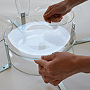 Collez les 2 assiettes en verre l'une sur l'autre.