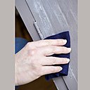 Etape 8 : Enfin, après séchage, terminez par un lustrage de la patine, au chiffon de laine.