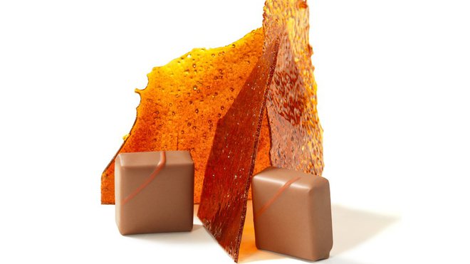 Fusion caramel pour la Saint-Valentin 2015 à La Maison du Chocolat.