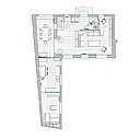 Plan niveau 0 : Le rez-de-chaussée s’étire en une immense pièce à vivre familiale pour dîner, jouer, se reposer.