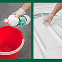 Etape 2 : ensuite, lessiver  avec un nettoyant à base de lessive de soude (alcalin), puis rincer et laisser un temps de séchage d’une heure minimum.