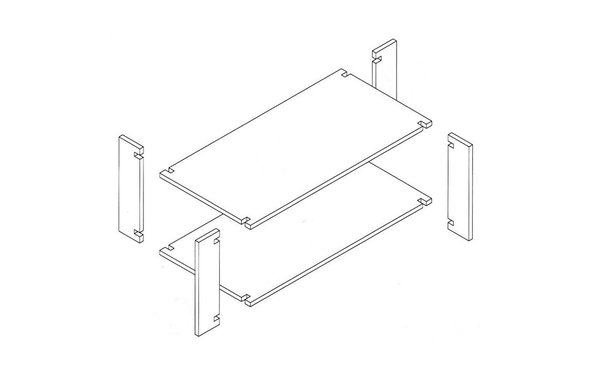 Vue d'ensemble de la future table basse.