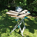 Etape 1 : Découper à la scie circulaire les 4 piètements de la table basse d’après les cotations du plan.