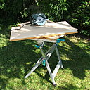 Etape 2 : Réaliser la découpe des 2 plateaux de la table basse à l’aide de la scie circulaire et toujours d’après le plan.