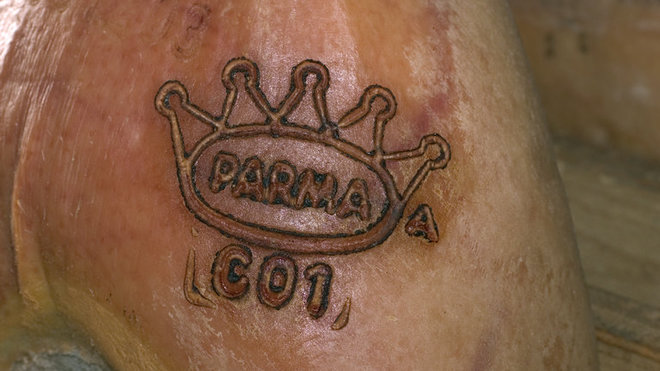 La couronne emblématique du véritable jambon de Parme.