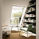 Excellent moyen de profiter de l’extérieur avec les fenêtres de toit transformables en balcon Cabrio. Excellent moyen de profiter de l’extérieur avec les fenêtres de toit transformables en balcon Cabrio.