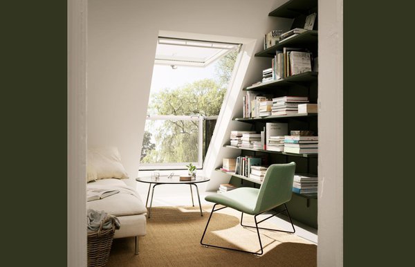 Excellent moyen de profiter de l’extérieur avec les fenêtres de toit transformables en balcon Cabrio.