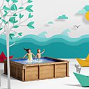 La piscine Pistoche est conçue spécialement pour les enfants de 1 à 6 ans, avec la hauteur de l’eau réglable à souhait. De 40 à 60 centimètres d’eau, vos enfants pourront barboter en toute sécurité.