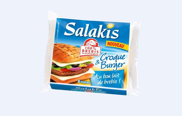 Pour 2015, Salakis propose des tranches fondantes au bon lait de brebis, Croque& Burger, pour des hamburgers à la touche estivale.