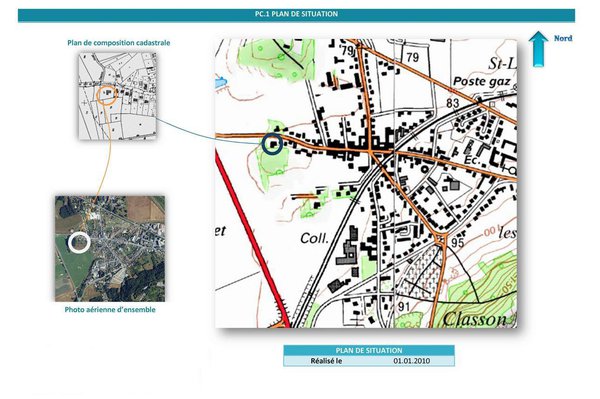 Plan de situation pour aider l'administration à se repérer.