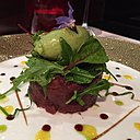 Tartare de betterave et glace à la moutarde verte