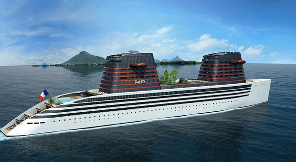 Long de 266 m, le France espère séduire le plus grand nombre par les services proposés. En effet, la proximité entre les voyageurs et la mer est de mise. Une plage est même prévue à l’arrière du bateau afin que les clients puissent profiter d’activités nautiques !