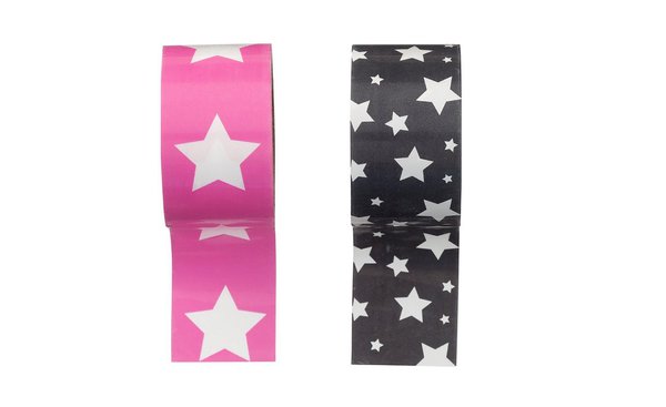 Pour les fans d'étoiles, un lot de 2 rouleaux d'adhésif de L 5 m x 3 cm. 3 €.