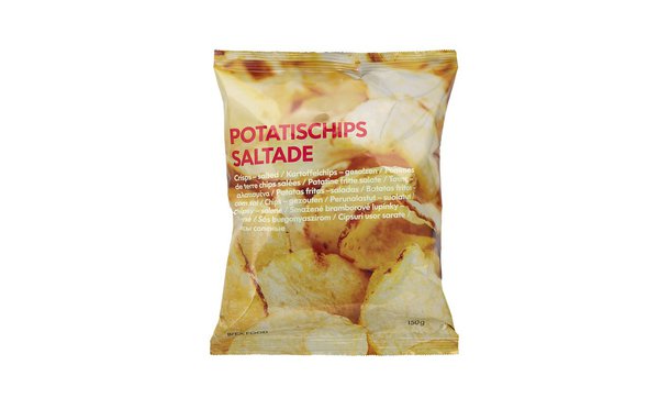 Des chips à déguster avec votre sauce préférée. 1,50 € le paquet de 150 g. Potatischips Saltade.