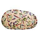 Créatifs. Peinte à la main, chaque pièce est unique et l’artiste travaille sur la spontanéité du geste mêlée à la richesse des motifs. Plats ovales, création Marie Thurman, 70 €, l’un, chez Home Autour du Monde.