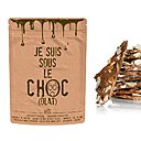 Authentiques, de fines brisures de chocolat aux multiples inclusions sans gluten, alternative aux traditionnelles tablettes. 4,99 € le sachet de 120 g. Chocolat cassé bio et équitable. Belvas.