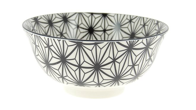 Les couleurs de ce bol à motifs géométriques lui donnent un air très chic. En diamètre 20,3 cm : 22 €. En diamètre 15 cm : 19 €. Bol motif Asa. Collection Iconic Black. Compagnie Française de l’Orient et de la Chine.