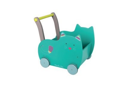 Pour apprendre à marcher, un chariot rigolo. 89 €. Les Pachats. Moulin Roty.