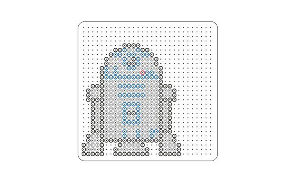 Diagramme à suivre pour réaliser le robot  R2 D2 en perles sur la plaque à picots.