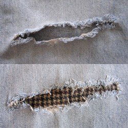 Quand le patch thermocollant pied de poule marron donne un aspect unique à mon jean