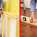 Etape 3 : suivez la même procédure pour les lames de lambris ; c'est-à-dire, qu’il vous faut mesurer sur la structure les longueurs de lambris nécessaires. Vous reporterez alors les mesures sur une lame de lambris.