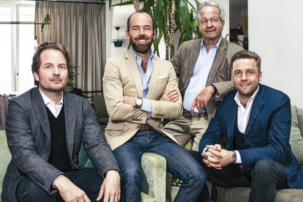 Patrick Frey et ses trois fils, les dirigeants actuels de la maison Pierre Frey.