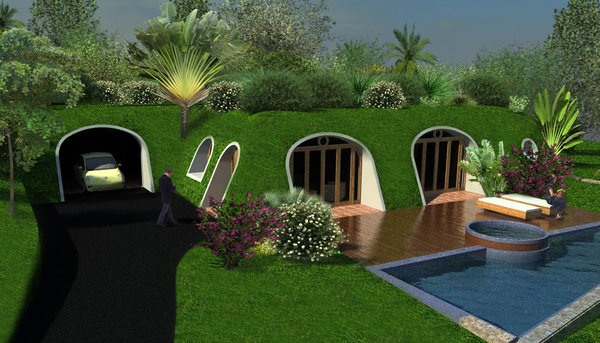 Le système de construction en terre abrité, associé aux principes solaires passifs, fournit des solutions d'économie d'énergie. Ces maisons vertes peuvent être équipées d’un concept de système de stockage de chaleur passive (HAP).