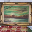 Au départ, une peinture de petite facture sans grand intérêt mis à part le cadre mouluré et doré.