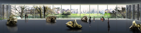 La nouvelle extension offre un espace ouvert pour accueillir des œuvres en volume et des sculptures baignées dans la lumière naturelle, comme dans l’atelier d’un artiste.