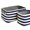 Matelotes. Trois corbeilles à tout faire pour la salle de bain, le salon ou la chambre. Ensemble, set de trois, Harry, 26 €, Habitat.